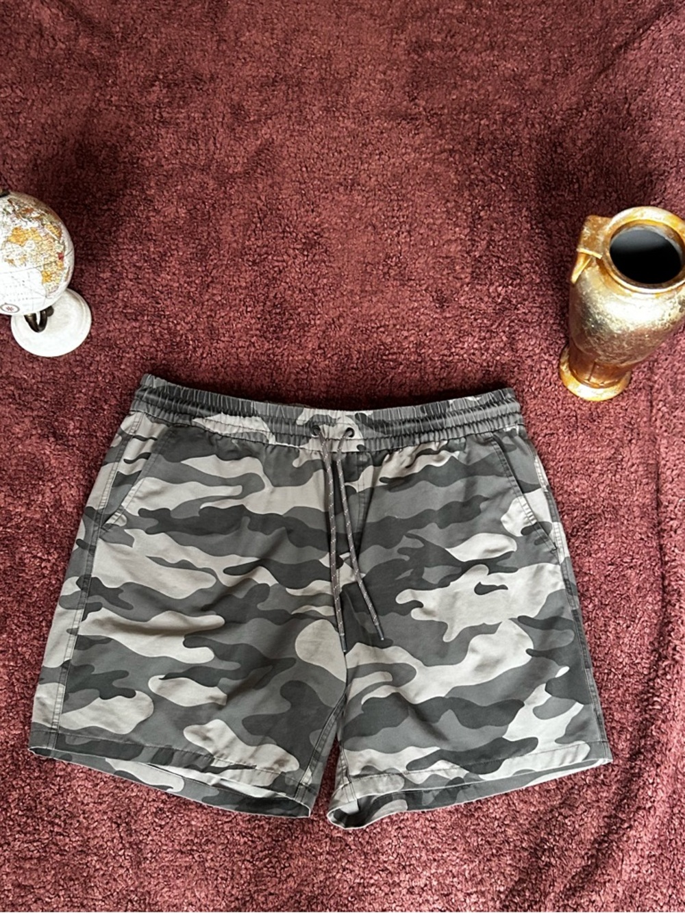 George Men's Camouflage Gray Black Drawstring Shorts